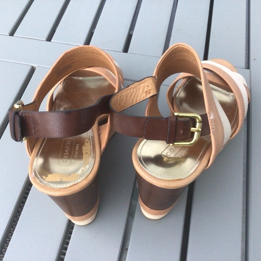 Coach leather wedge sandals - Picture 3 of 10